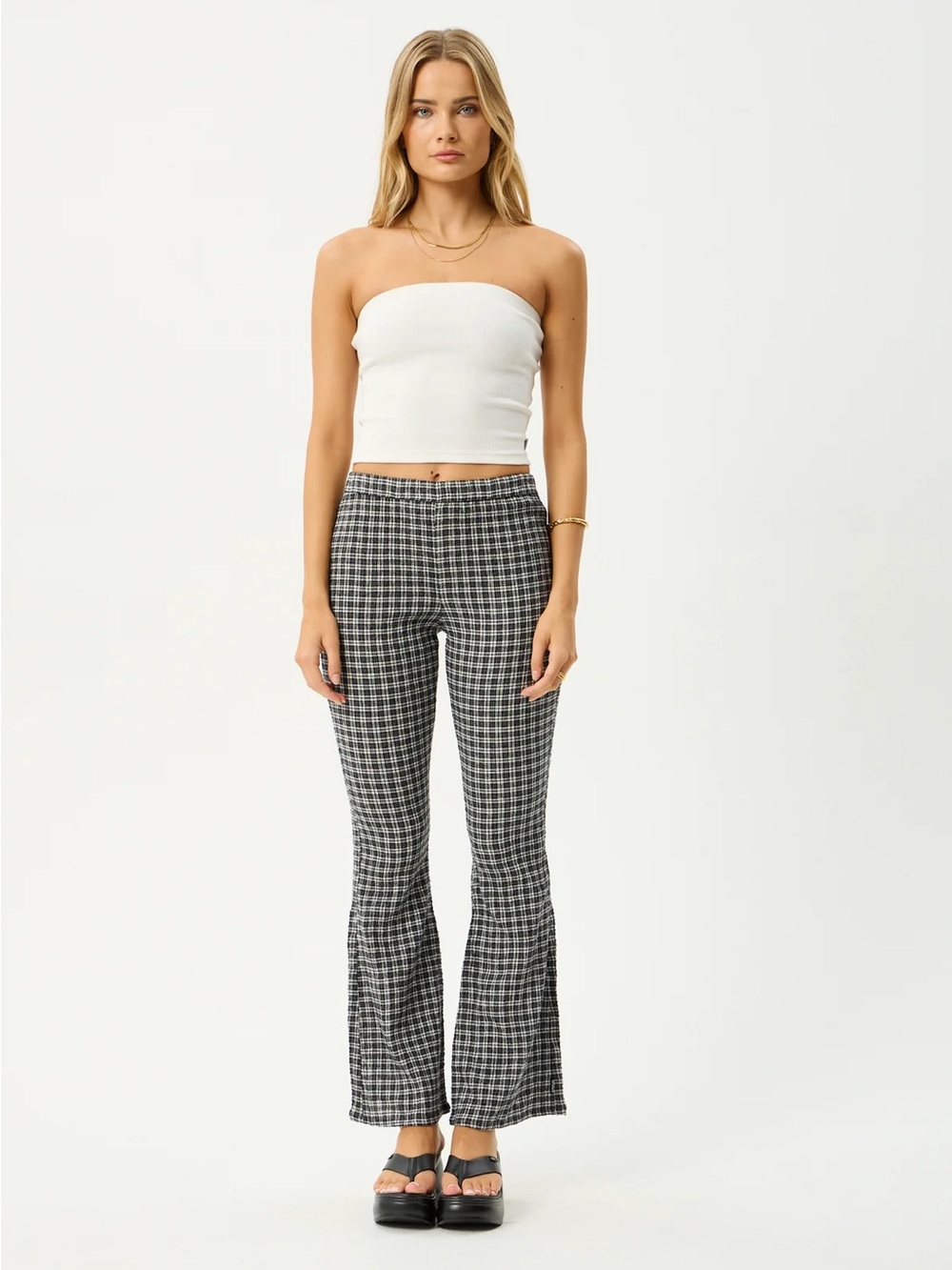 Afends Hemp Seersucker High Waisted Pants
